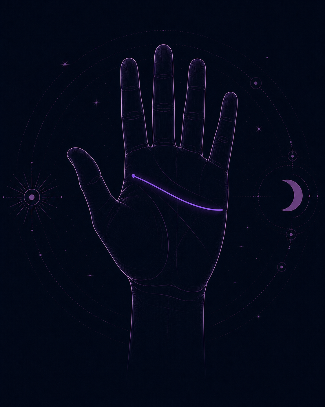 Hand illustration highlighting the Head Line